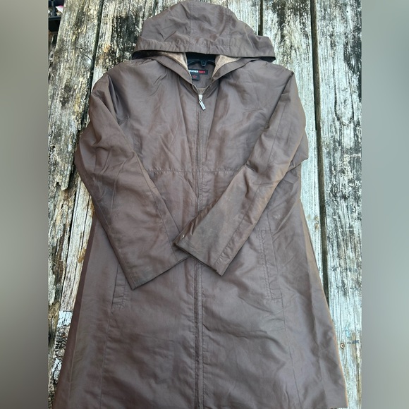 Weather Tamer Women’s Brown Hooded Full Zip Medium Coat/Jacket - Picture 3 of 6